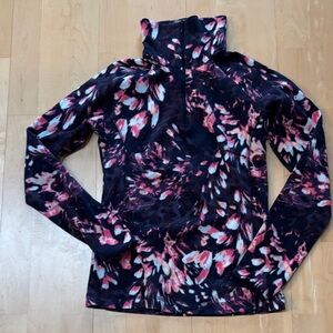 Columbia Black and Pink Floral Fleece Pullover
